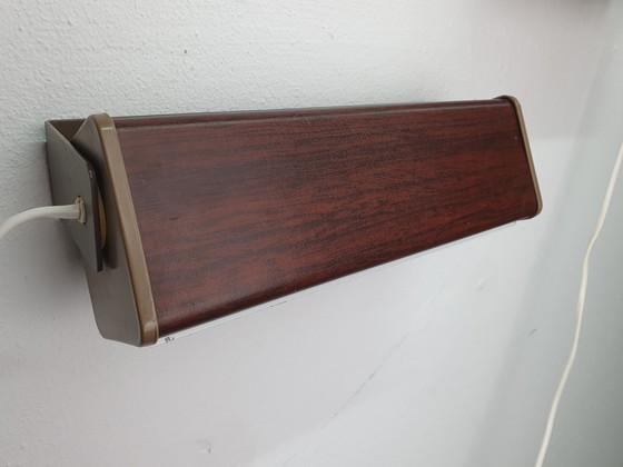 Image 1 of Set Bedlampje. Vintage Teak Look Leeslamp/Wandlamp.