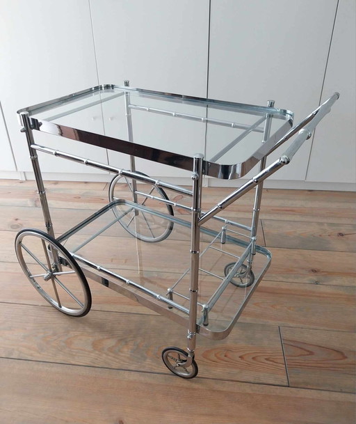 Maison Baguès Chrome Bar Cart