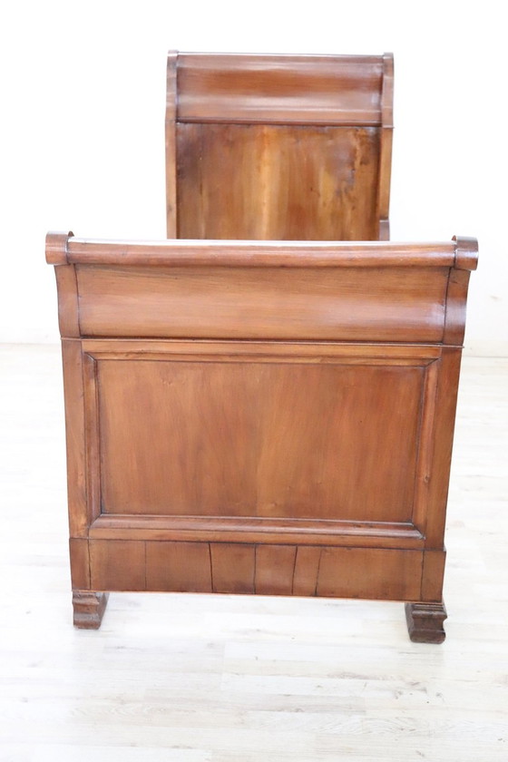 Image 1 of Antiek houten eenpersoonsbed