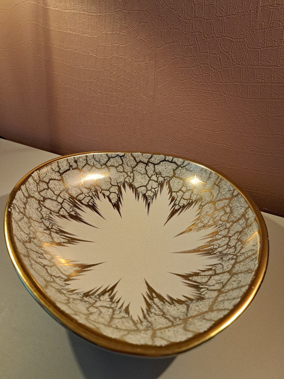 Image 1 of Dumler En Breiden Offwhite And Gold Mid Century Schaal 