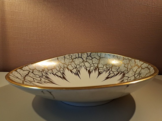 Image 1 of Dumler En Breiden Offwhite And Gold Mid Century Schaal 