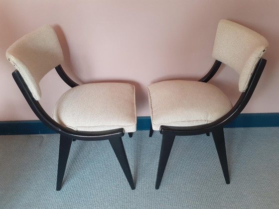 Image 1 of 2X Mid Century Ben Chairs Eetkamerstoelen