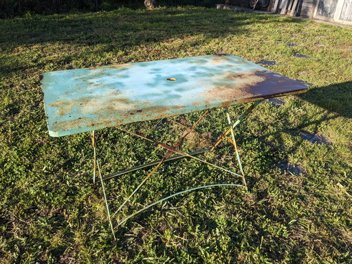 Groene vintage opvouwbare tuintafel