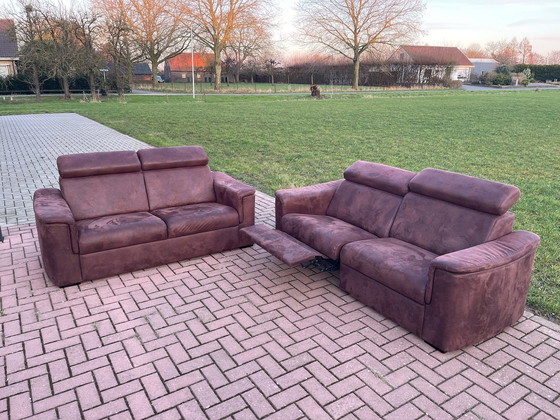 Image 1 of 3 + 2,5-zits stoffen suède relax sofaset