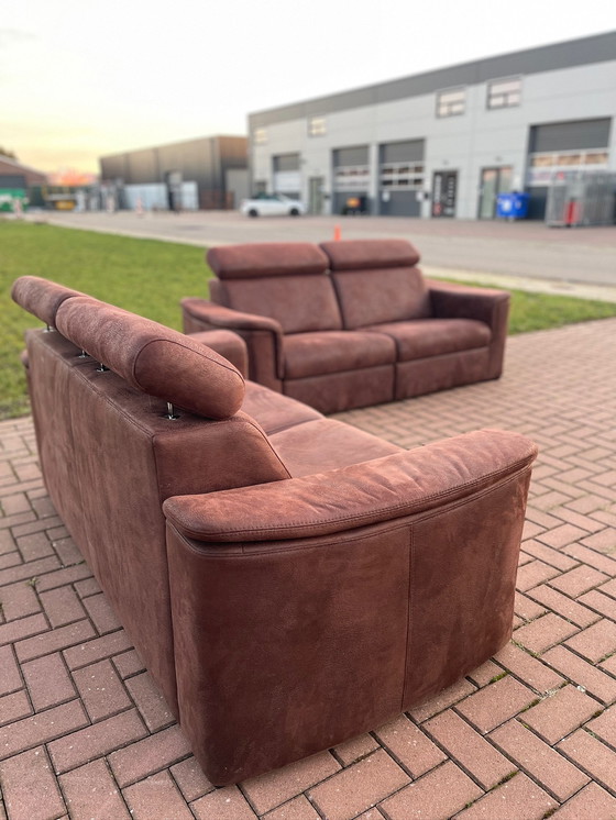 Image 1 of 3 + 2,5-zits stoffen suède relax sofaset