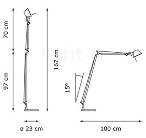 Image 1 of 2x Artemide Tolomeo Lettura vloerleeslampen