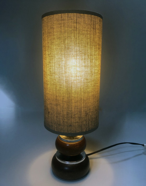 Image 1 of Vintage lamp - hout en metaal - 1970