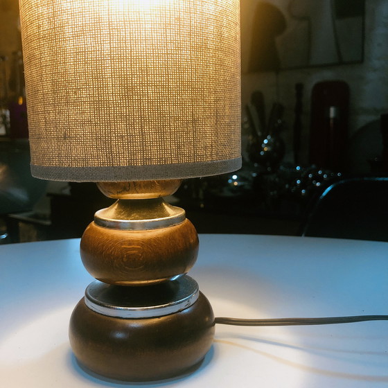 Image 1 of Vintage lamp - hout en metaal - 1970