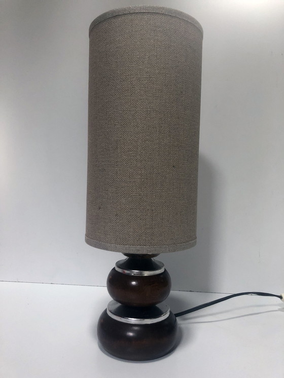 Image 1 of Vintage lamp - hout en metaal - 1970