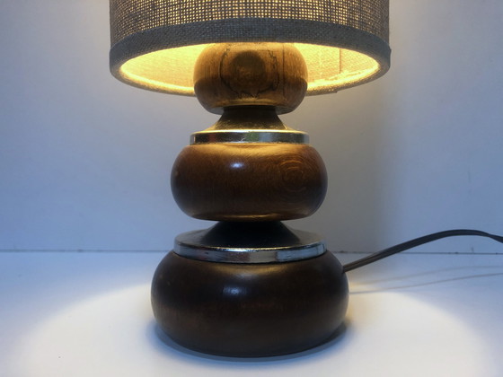 Image 1 of Vintage lamp - hout en metaal - 1970