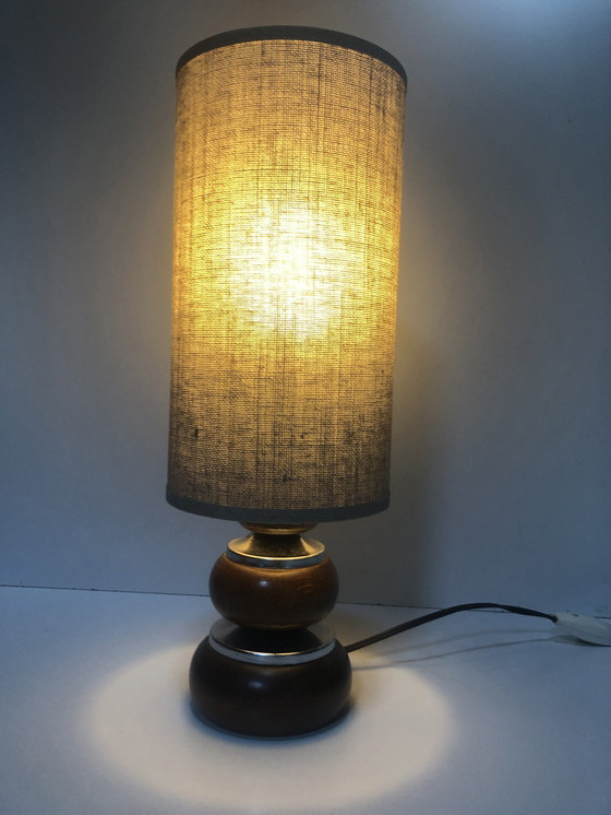 Image 1 of Vintage lamp - hout en metaal - 1970