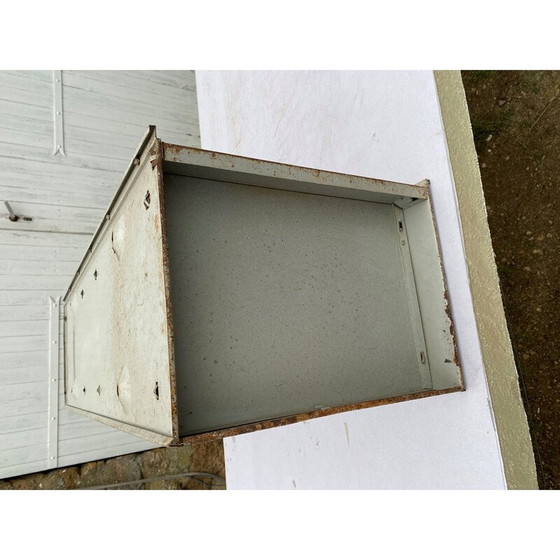 Image 1 of Paar vintage aluminium meubels met 5 kleppen voor Ronéo, 1950