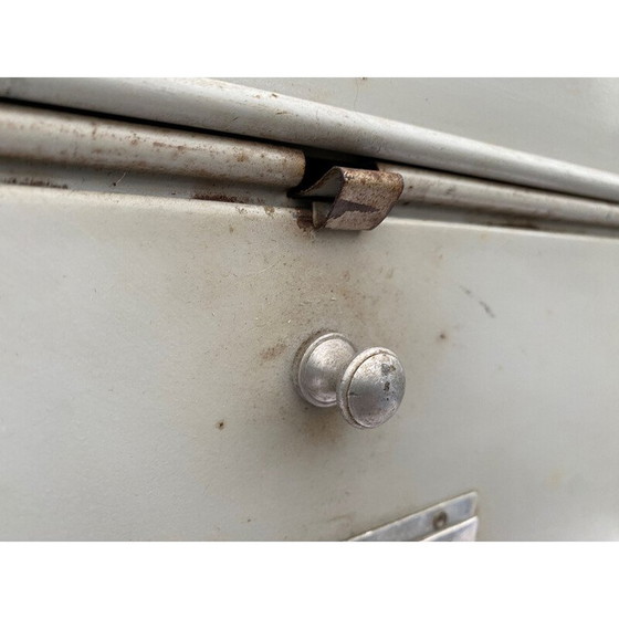 Image 1 of Paar vintage aluminium meubels met 5 kleppen voor Ronéo, 1950