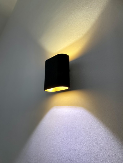 Modular Duell Up/Down Phase Dim Wandlamp Zwart/Goud Original