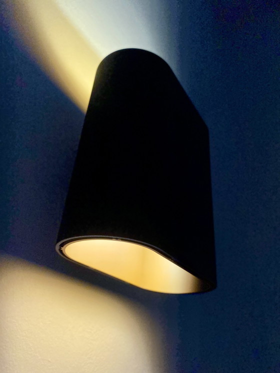 Image 1 of Modular Duell Up/Down Phase Dim Wandlamp Zwart/Goud Original