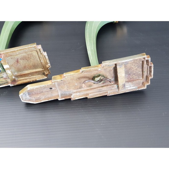 Image 1 of Paar vintage bronzen wandlampen, 1950