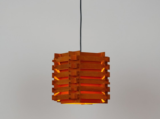 Image 1 of Deense vintage teakhouten hanglamp uit 1970