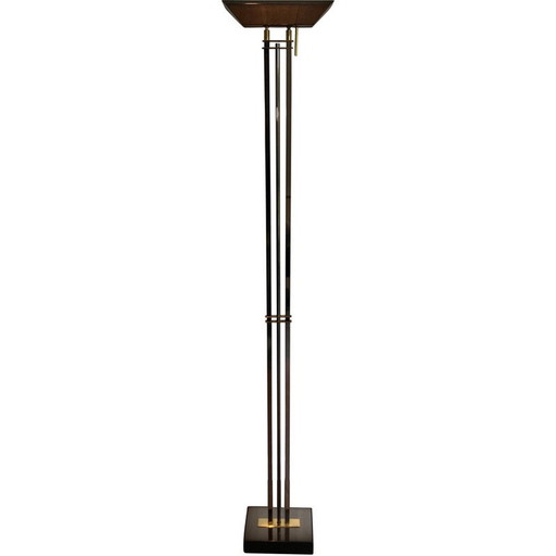 Vintage vloerlamp met brons en messing patina, 1970