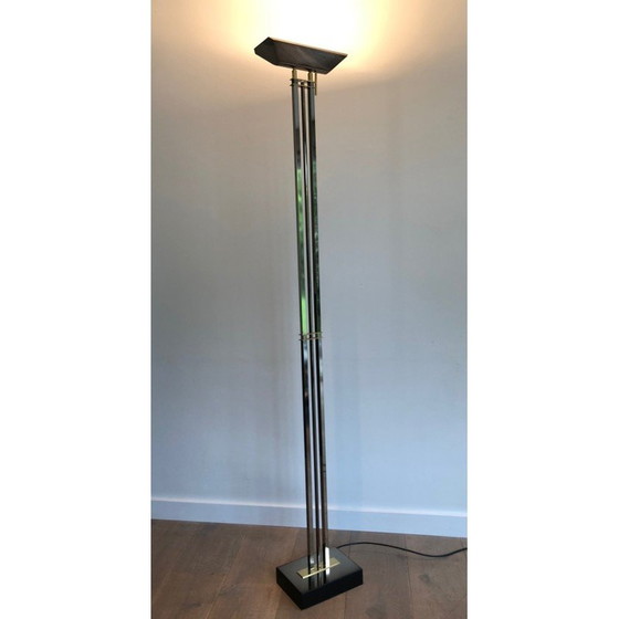 Image 1 of Vintage vloerlamp met brons en messing patina, 1970