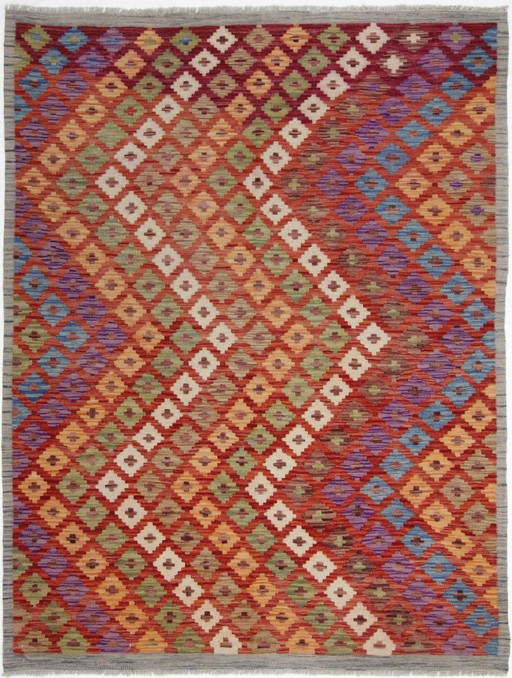 Originele oude stijl Kelim Afghan 202 X 157 Cm Top staat