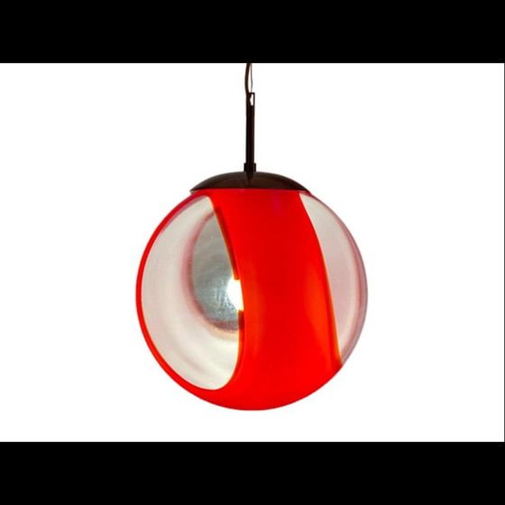 Image 1 of Vintage hanglamp Space Age in geblazen glazen bol, jaren 1990