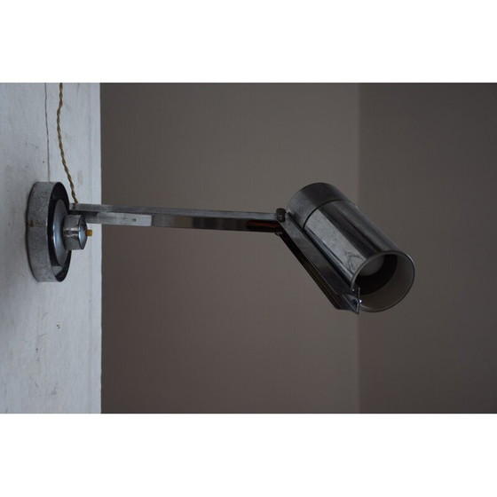 Image 1 of Vintage modernistische lamp in verchroomd metaal van Jean Boris Lacroix, 1930