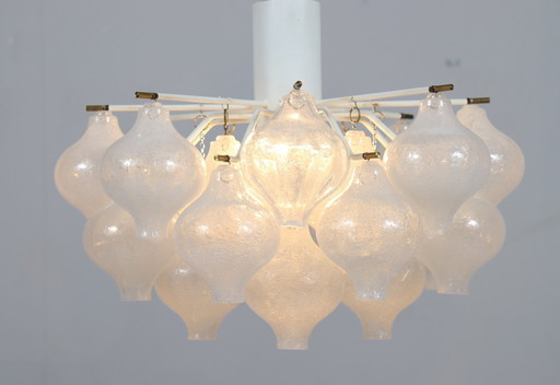 J. T. Kalmar. Plafondlamp/pendellamp, model: Tulipan, Oostenrijk, jaren 1960