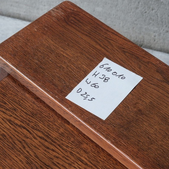 Image 1 of Vintage rechthoekige eikenhouten nesttafels, België 1970