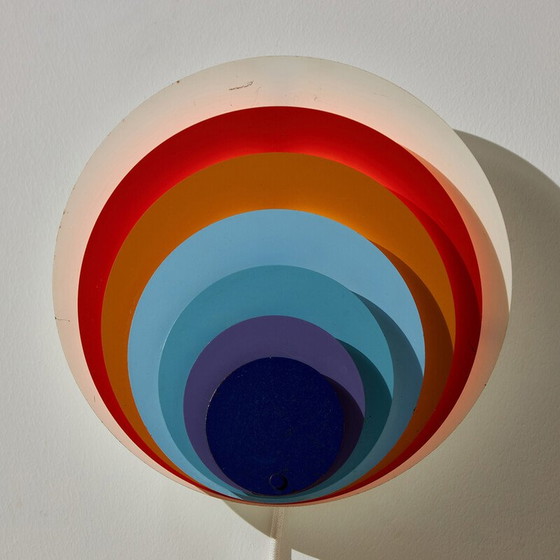 Image 1 of Vintage "Påfugl" metalen wandlamp van Bent Karlby voor Lyfa, 1970