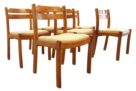 Image 1 of 6x Dyrlund 'Sentved' vintage eetkamerstoel