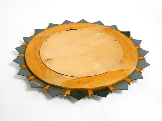 Image 1 of Grote vergulde Italiaanse XXL Regency Sunburst Wandspiegel | diameter 93 cm