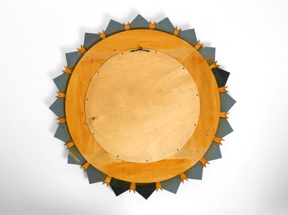 Image 1 of Grote vergulde Italiaanse XXL Regency Sunburst Wandspiegel | diameter 93 cm