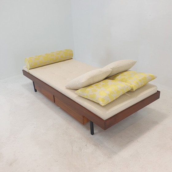 Image 1 of Vintage teakhouten daybed met dedar kussens en bolster, jaren 1960