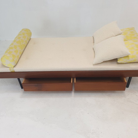 Image 1 of Vintage teakhouten daybed met dedar kussens en bolster, jaren 1960