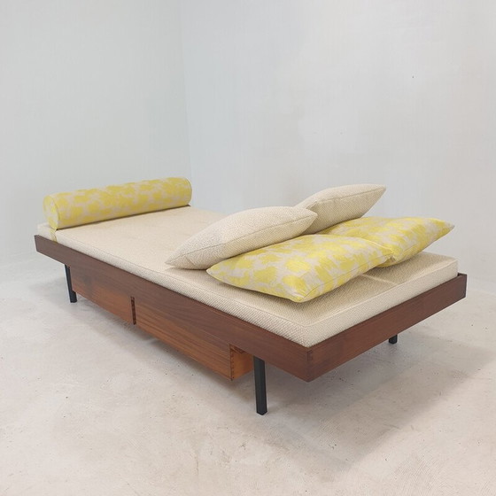 Image 1 of Vintage teakhouten daybed met dedar kussens en bolster, jaren 1960