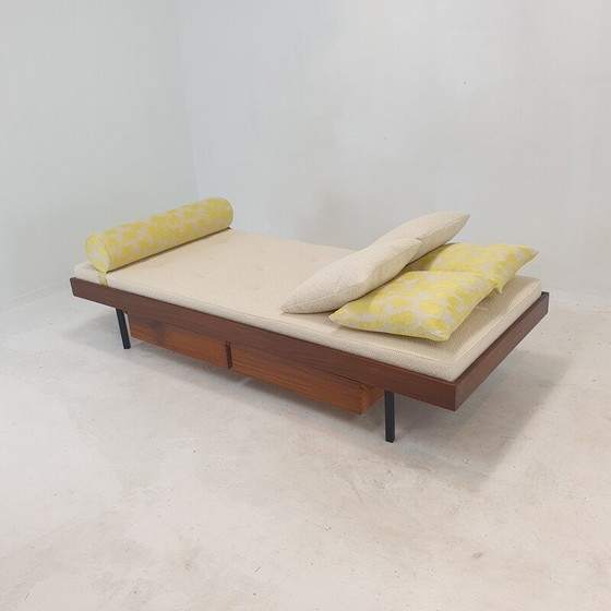 Image 1 of Vintage teakhouten daybed met dedar kussens en bolster, jaren 1960