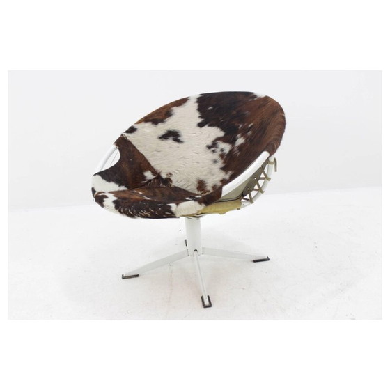 Image 1 of Vintage Cowhdie lederen cirkel fauteuil van Lusch Erzeugnis - jaren 1960