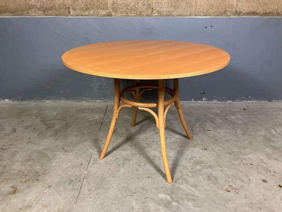 Image 1 of Vintage Ronde Eettafel Beukenhout