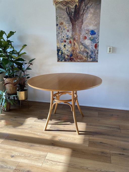 Vintage Ronde Eettafel Beukenhout