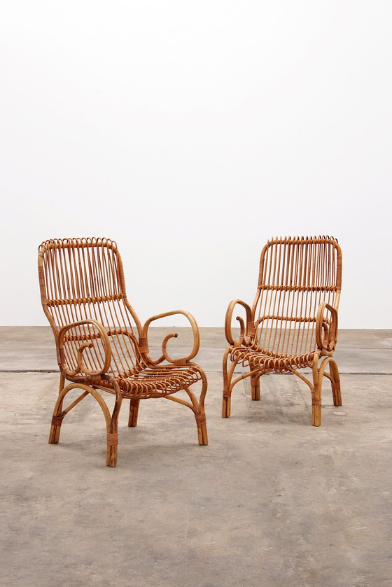 Image 1 of Vintage Italiaanse Bamboe fauteuils,1960