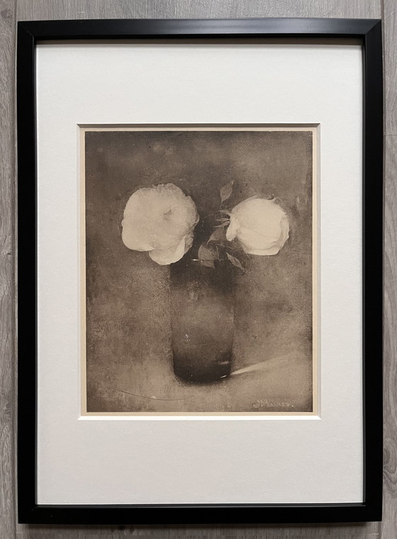 Image 1 of Jan Mankes 1889-1920 / Heliogravure Pioenrozen In Vaas 1923