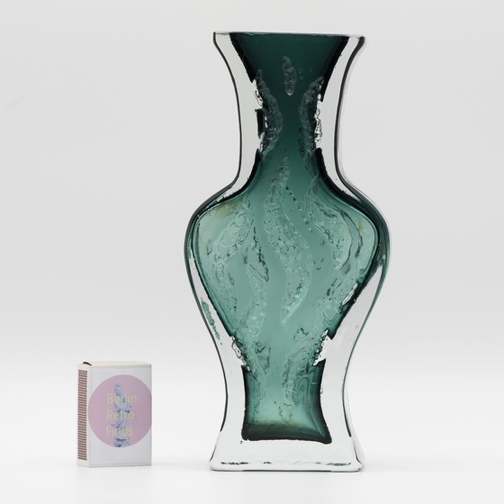 Image 1 of Brutalistisch Blokglas Vaas Duo Kurt Wokan Ingrid Glas Eisglas Borckenglas Retro