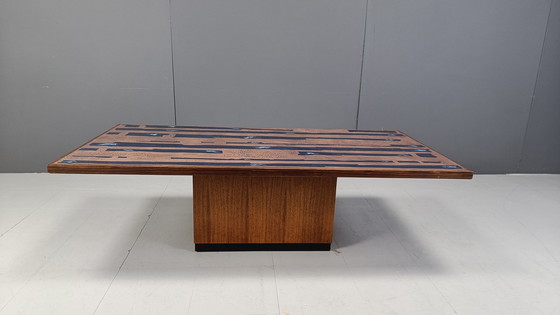 Image 1 of Modernistische koperen salontafel van Heinz Lilienthal, jaren 1970