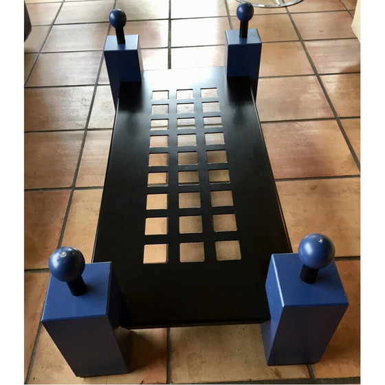Image 1 of Vintage memphis salontafel van hout en metaal, 1980