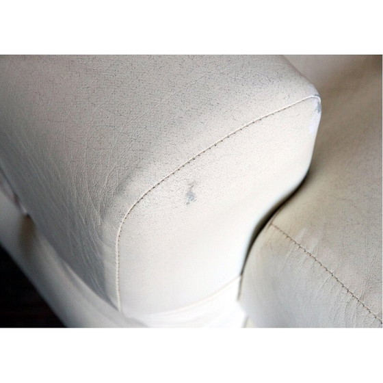 Image 1 of Vintage fauteuil in wit crème skai, 1970