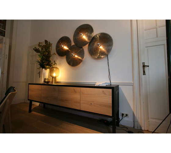 Image 1 of Dressoir L230cm, 3 Deuren + 1 Lade, Lichte en Donkere Eik.