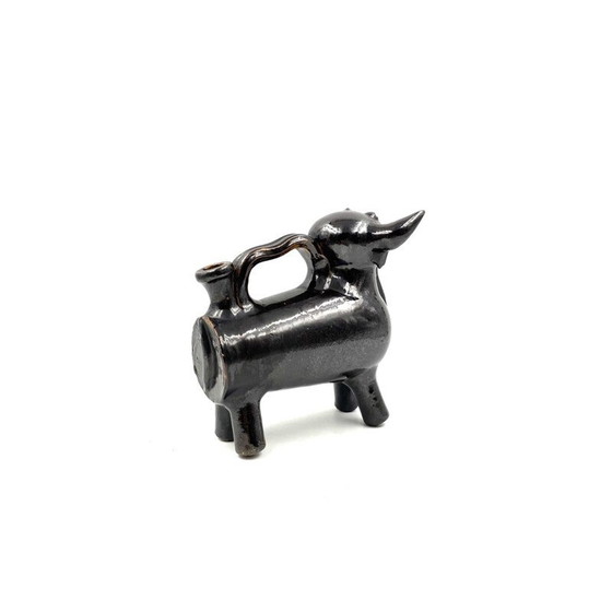 Image 1 of Sculptuur van vintage kruik in de vorm van een stier, Frankrijk 1970