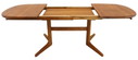 Ovalen Deense 1x verlengbare eettafel 'Torkeriet' vintage