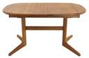 Ovalen Deense 1x verlengbare eettafel 'Torkeriet' vintage
