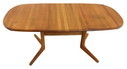 Ovalen Deense 1x verlengbare eettafel 'Torkeriet' vintage